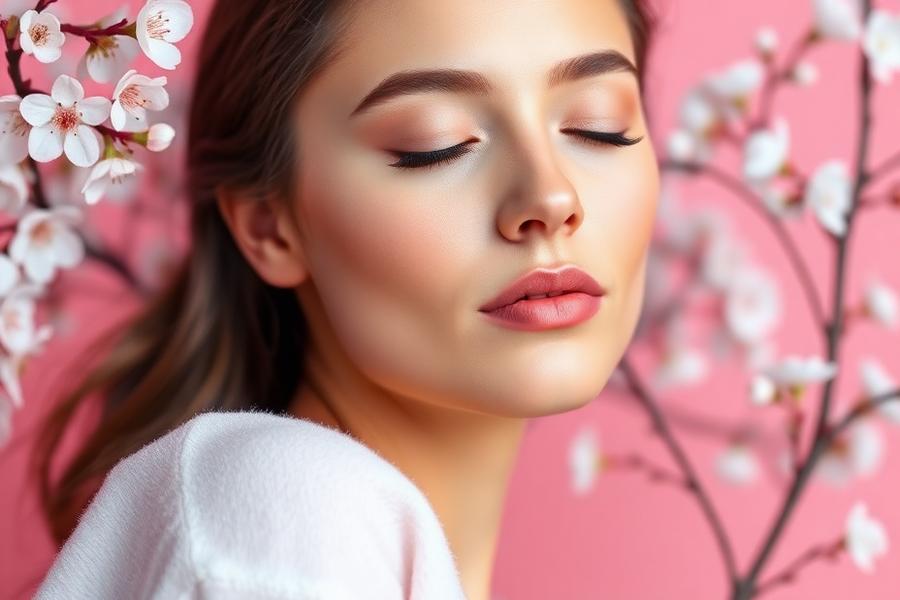 Mujer disfrutando su rutina de belleza